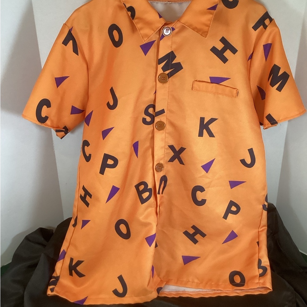 Dragonball Rossi Letters Men’s Shirt Orange/Black/Purple Size Medium